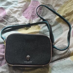 Kurt Geiger Black Crossbody Bag with Pink Trim